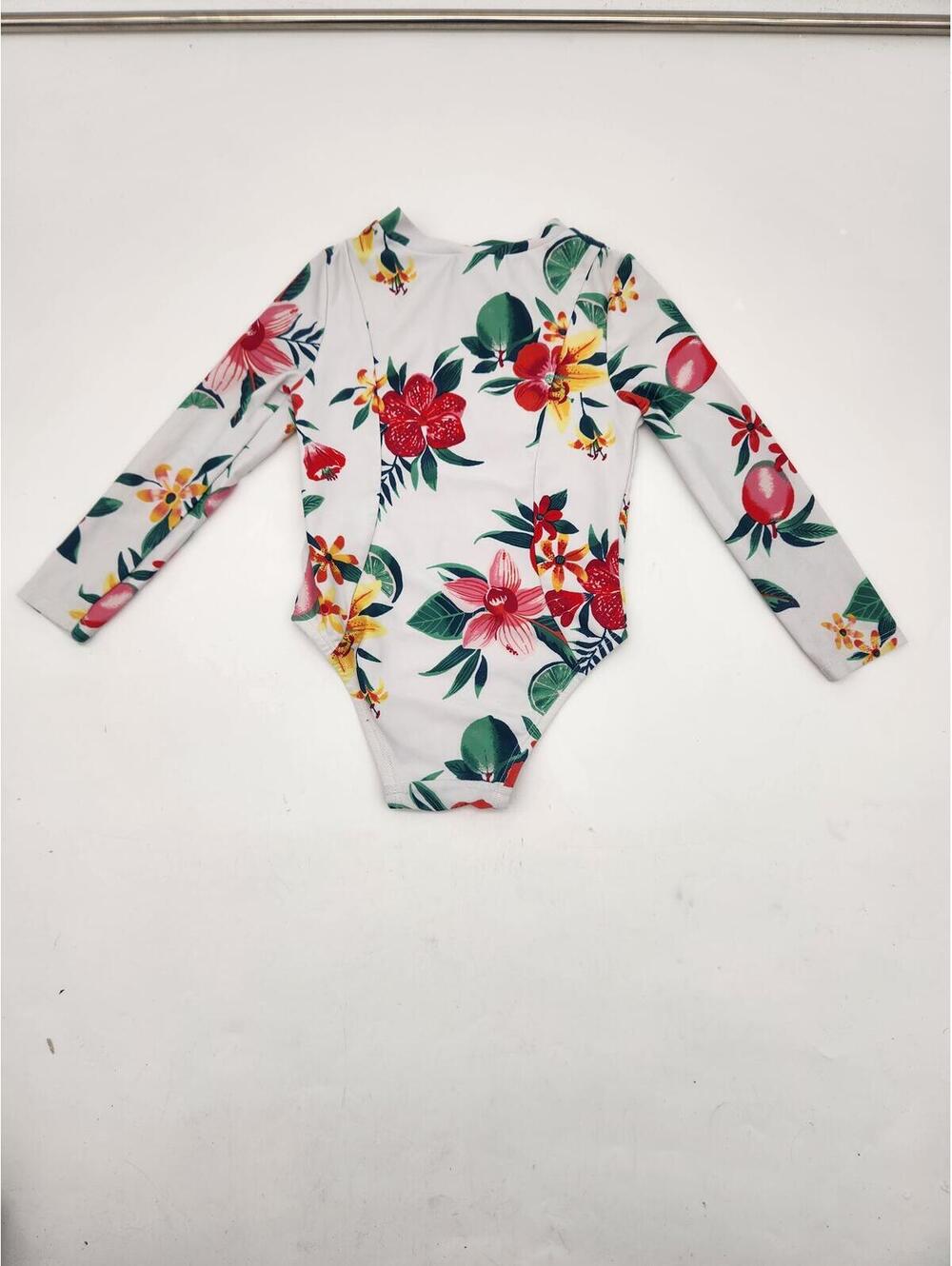 Girls Floral Long Sleeve One-Piece Swimsuit – Size 2T